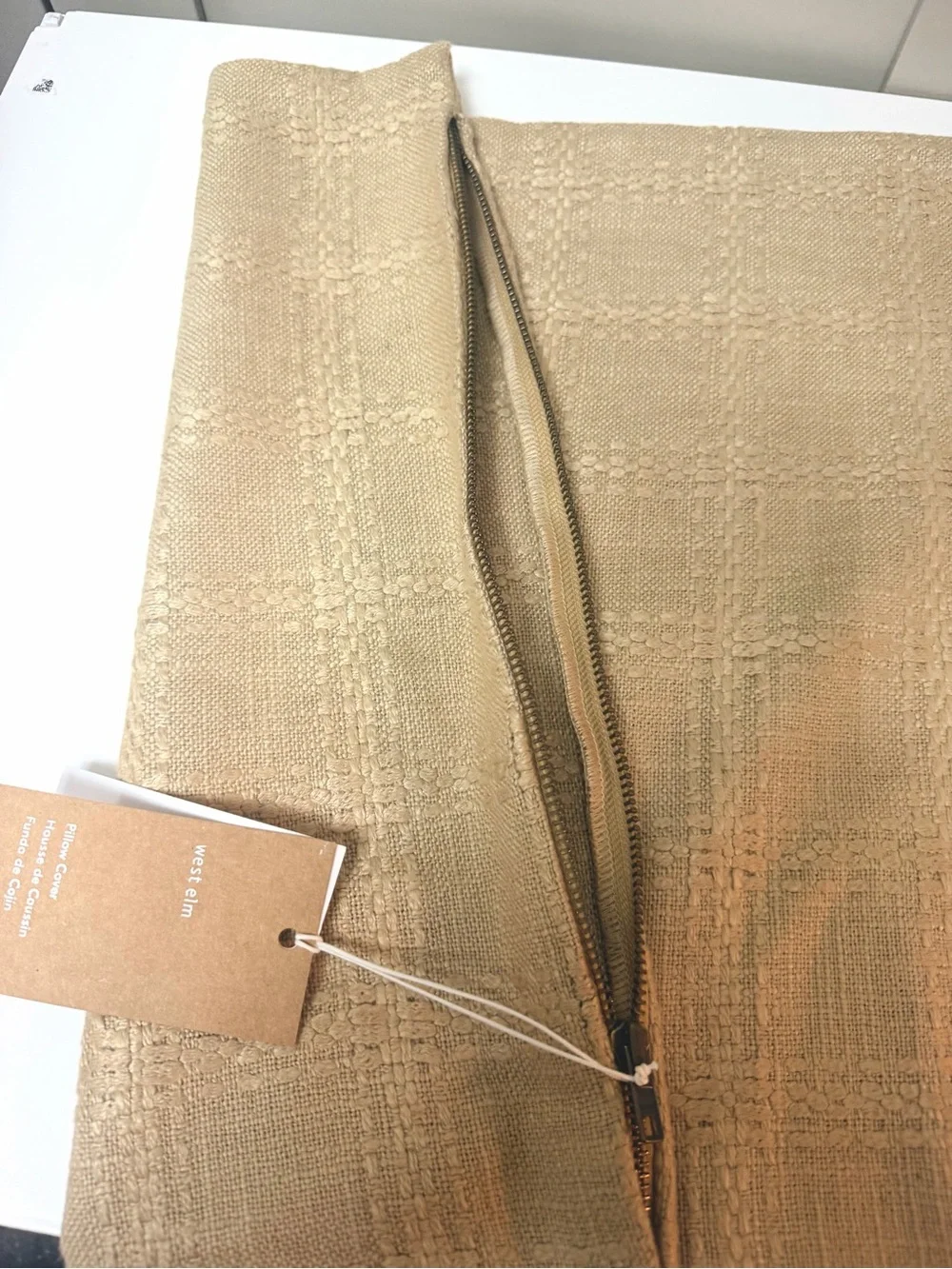 West Elm Caramel Throw Pillow Case NWT 20x20”